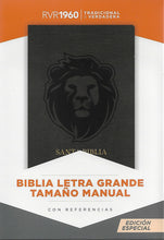 Cargar imagen en el visor de la galería, BIBLIA RVR1960 LETRA GRANDE TAMAÑO MANUAL (TAPA IMITACIÓN PIEL - CENIZA)