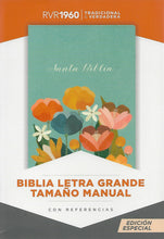 Cargar imagen en el visor de la galería, BIBLIA RVR1960 LETRA GRANDE TAMAÑO MANUAL (TAPA IMITACIÓN PIEL - AQUA)