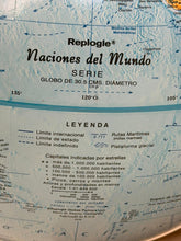 Cargar imagen en el visor de la galería, Globo Terráqueo Azul 30 cm (base de madera con rosa de los vientos) arco metálico con translación - GLOBEMASTER