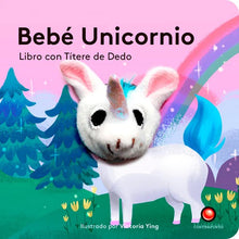 Cargar imagen en el visor de la galería, Libro con títere de dedo. Bebé Unicornio - Victoria Ying - Yu-Hsuan Huang