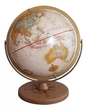 Cargar imagen en el visor de la galería, Globo terráqueo sepia 30 cm (arco metálico, base de madera)