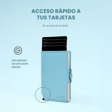 Cargar imagen en el visor de la galería, Billetera Limited Citrus - Light Blue &amp; Gold
