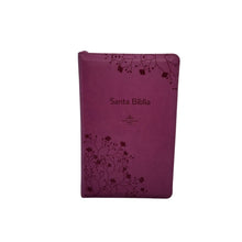 Cargar imagen en el visor de la galería, BIBLIA RVR1960 TAMAÑO PERSONAL LETRA GRANDE CON ÍNDICE Y CIERRE (TAPA IMITACIÓN PIEL- COLOR ROSADO)
