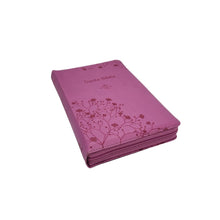 Cargar imagen en el visor de la galería, BIBLIA RVR1960 TAMAÑO PERSONAL LETRA GRANDE CON ÍNDICE Y CIERRE (TAPA IMITACIÓN PIEL- COLOR ROSADO)
