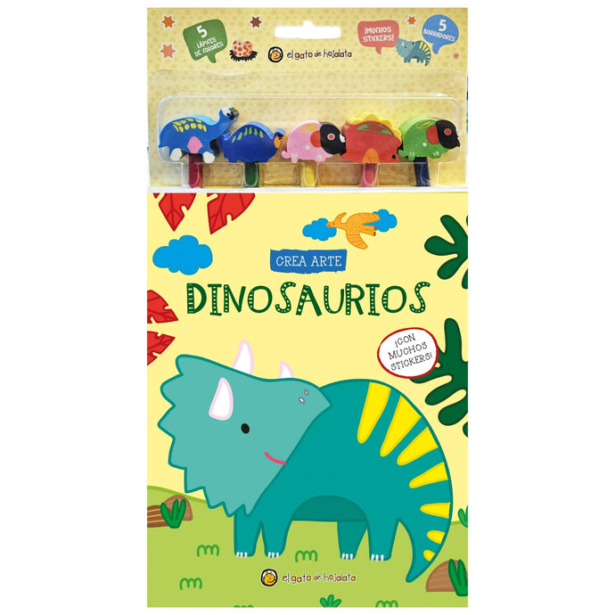 Crea arte: Lapices, borradores y stickers - Dinosaurios