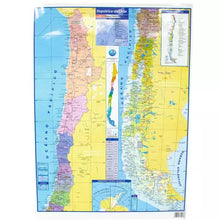 Cargar imagen en el visor de la galería, Mapa de Chile: Físico - Político 50 X 70 cm
