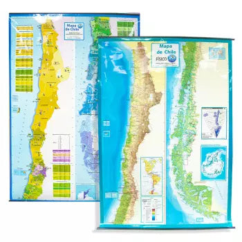 Mapa de Chile: Físico - Político 90 X 130 cm