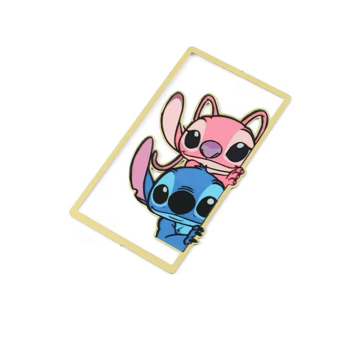 Marcapáginas metálico de Stitch y Angel
