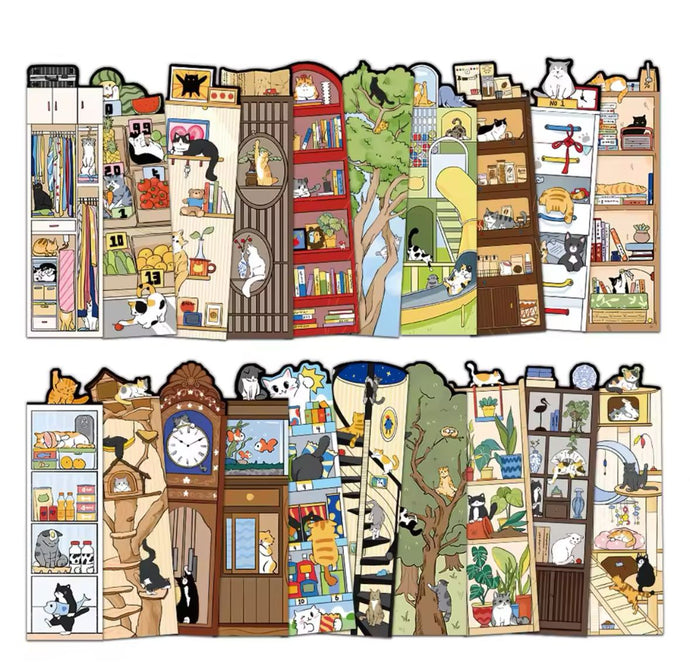 Marcapágina de papel gatos - Diseños variados