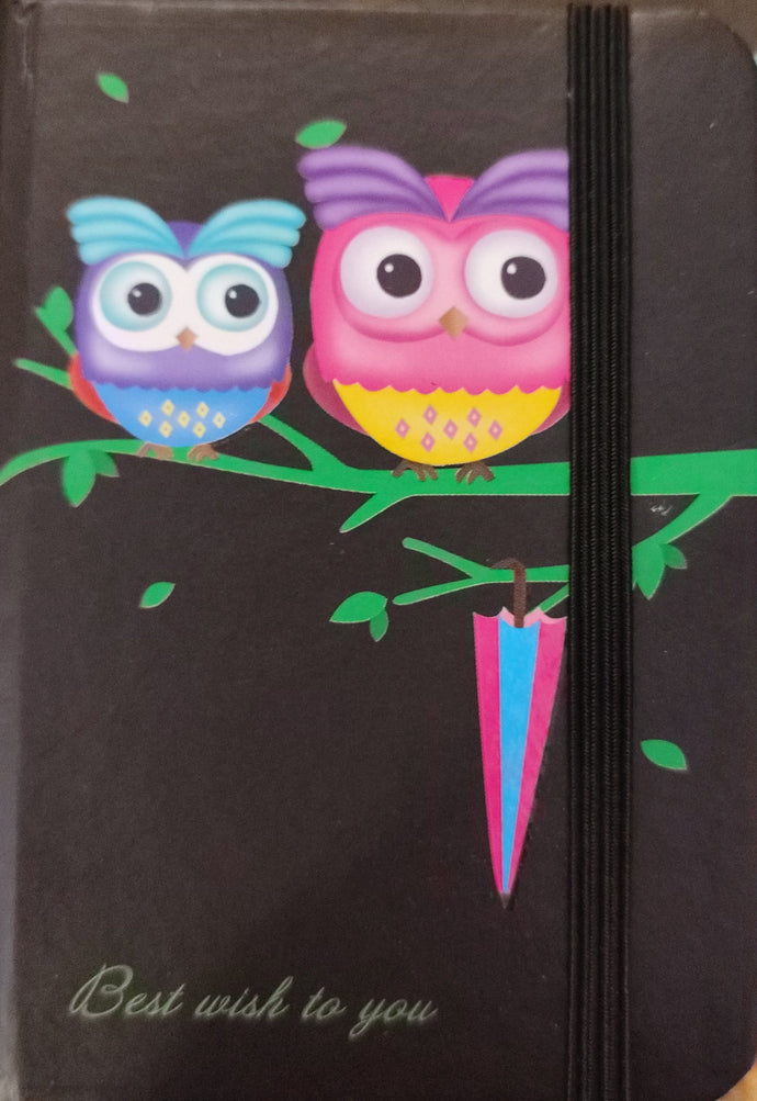 Libreta negra búho pequeña