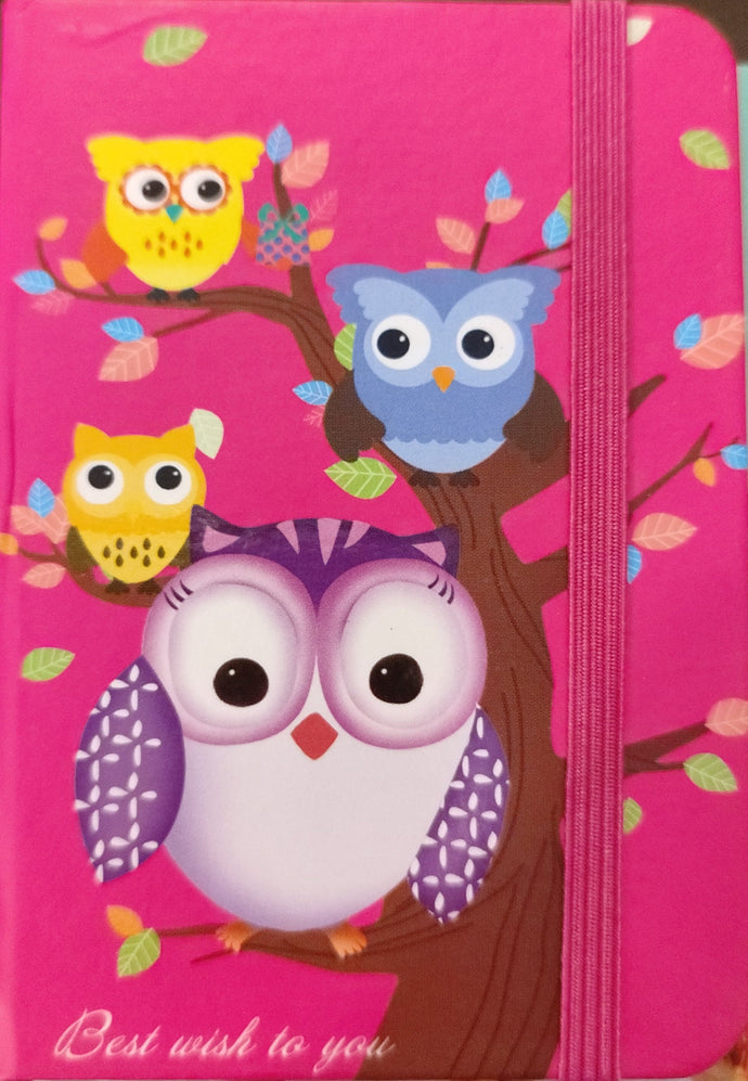 Libreta rosada búho pequeña