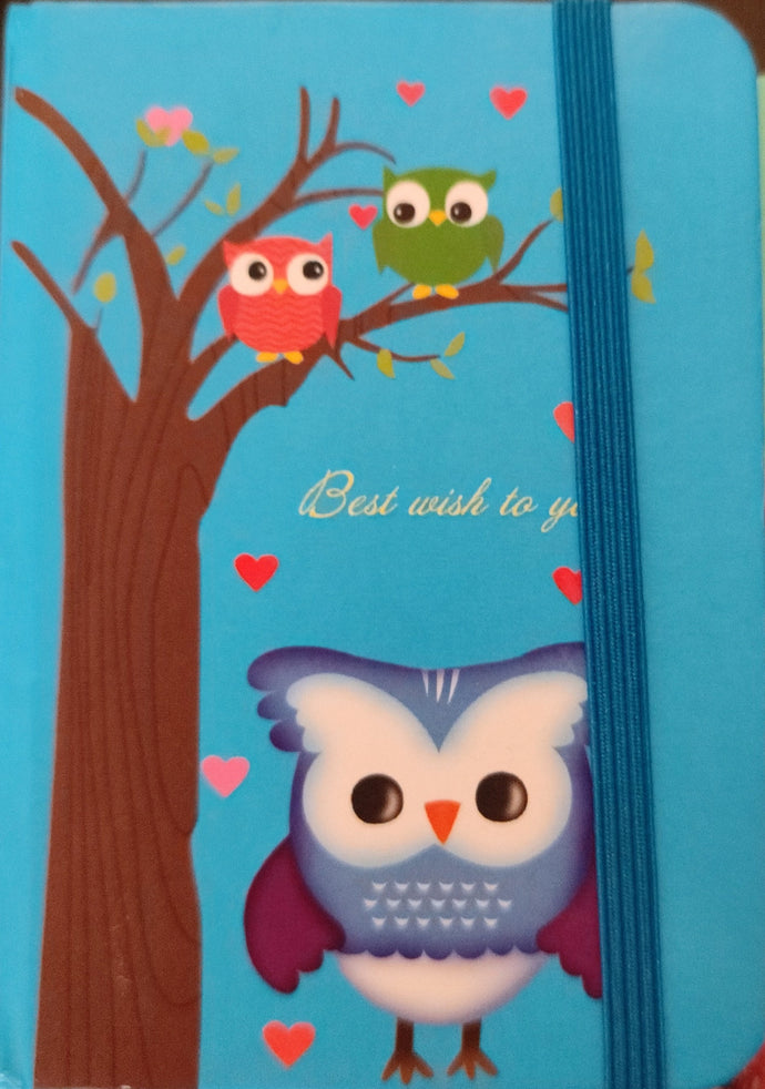 Libreta celeste búho pequeña