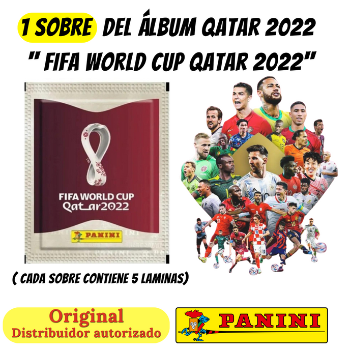 1 Sobre láminas Mundial 2022 ''World Cup Qatar 2022'' (ENTREGA INMEDIATA)