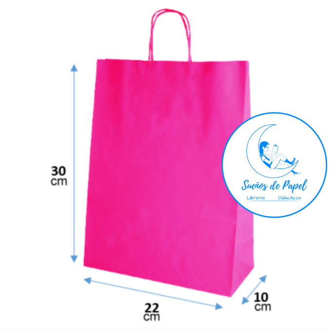 Bolsa de papel ecológica 22x30x10CM PINK