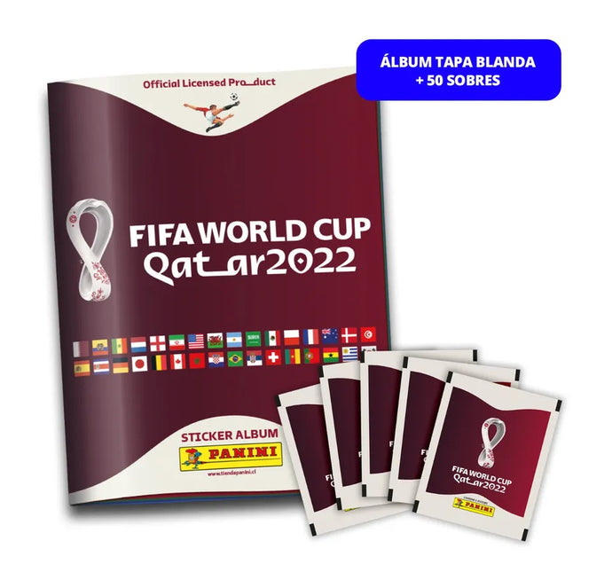 Pack 1 álbum + 50 Sobres de láminas Mundial 2022 ''World Cup Qatar 2022''