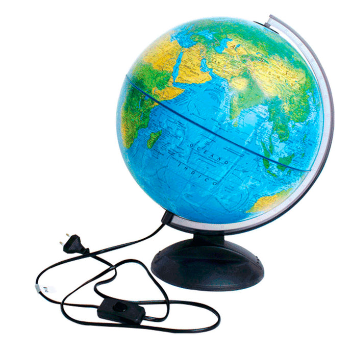 Globo terráqueo lampara azul (base y arco plástico 30 cm)