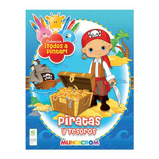 Piratas y tesoro (libro para pintar)