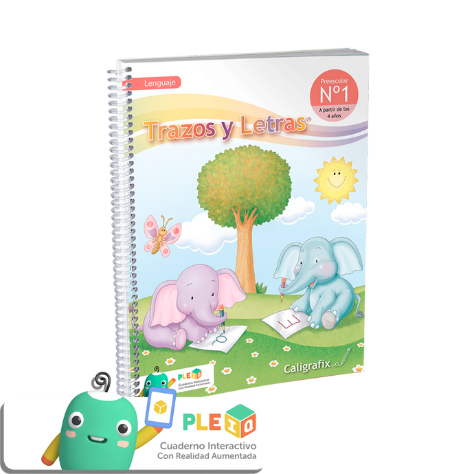 Trazos y letras 1 (actualizado 2022)  Cuaderno de ejercicios Caligrafix a partir de 4 años (Prekínder)