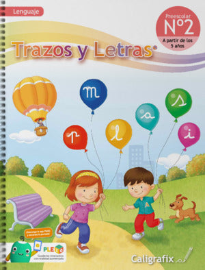 Trazos y Letras Nº2.  (actualizado 2022) Cuaderno de ejercicios Caligrafix a partir de 5 años (kínder)